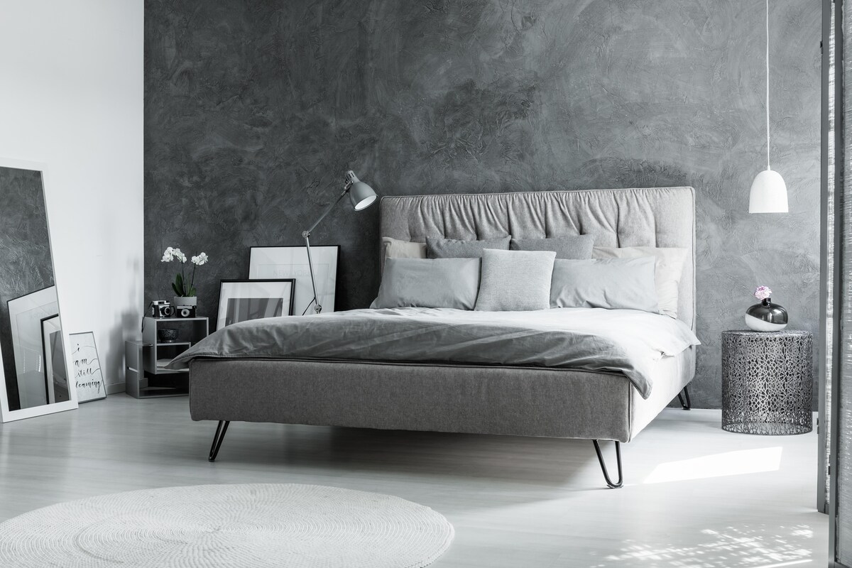 Monochromatic Grey Master Bedroom Monochromatic Grey Master Bedroom