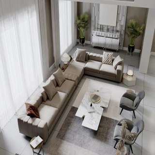 Contemporary Beige Living Room Set