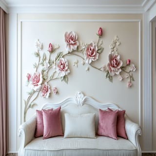 Contemporary China Rose Wall Trims with Paint Wall Design