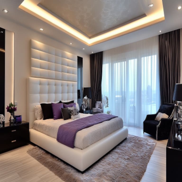 Contemporary Peripheral POP Bedroom Ceiling Design