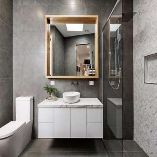 Sleek Charcoal Bathroom Design