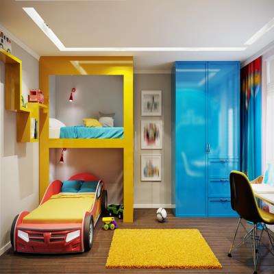 Yellow and Blue Kids Room Design
