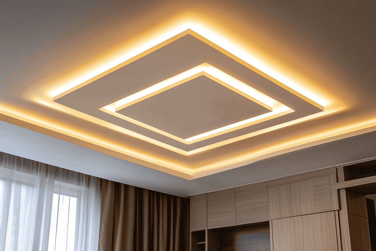 Modern Square Peripheral False Ceiling Design