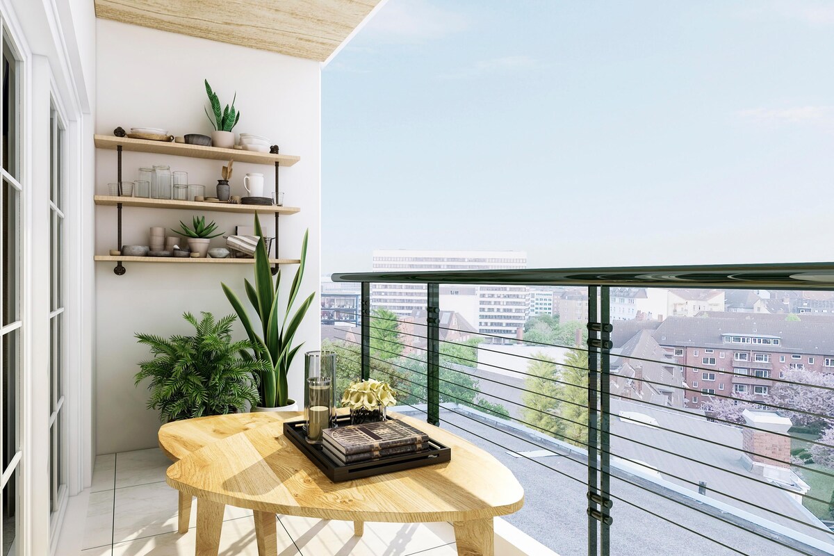Simple Balcony Design with a Table Simple Balcony Design with a Table