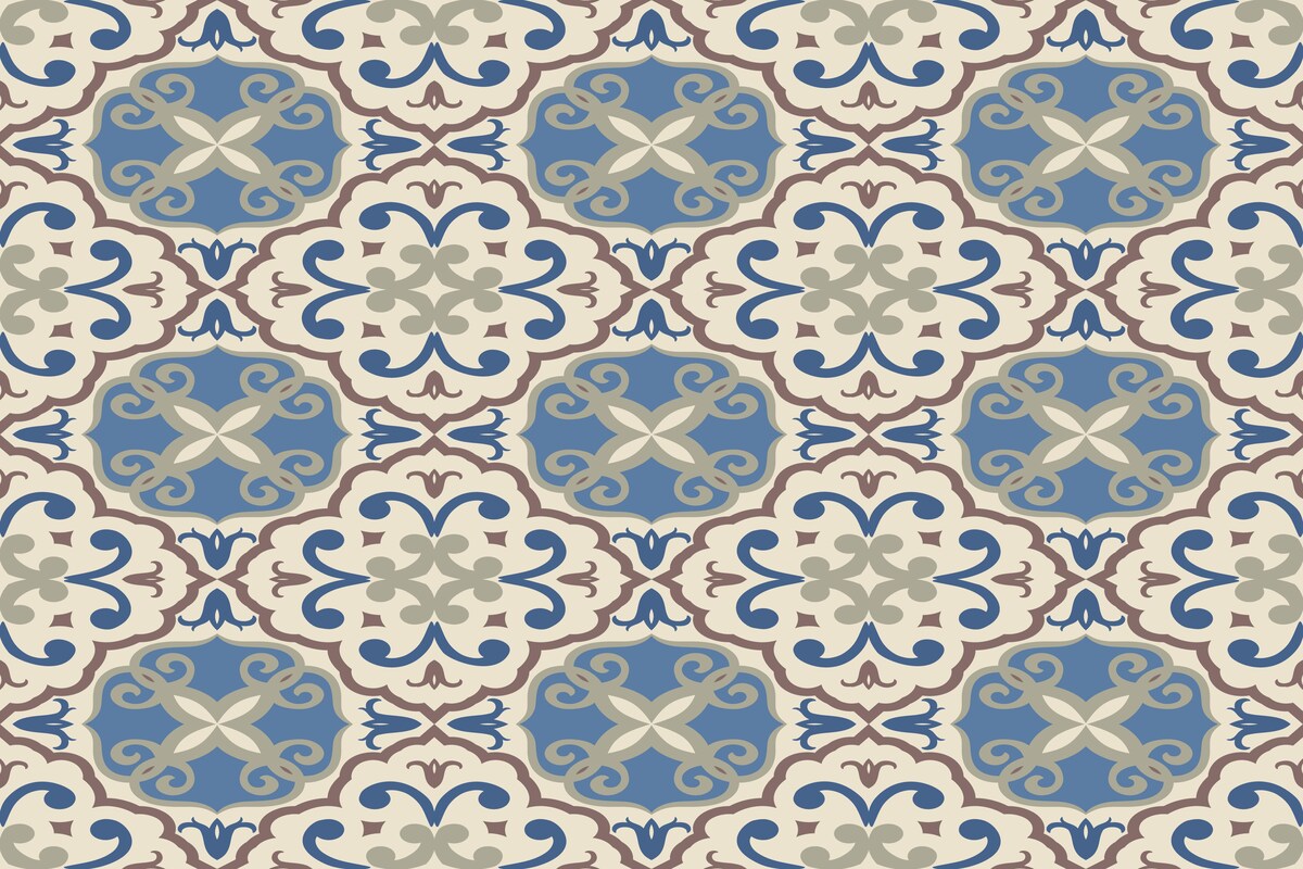 Seamless Pattern  Victorian Kitchen Tiles