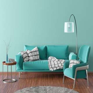 Turquoise Living Room with a Simple Design