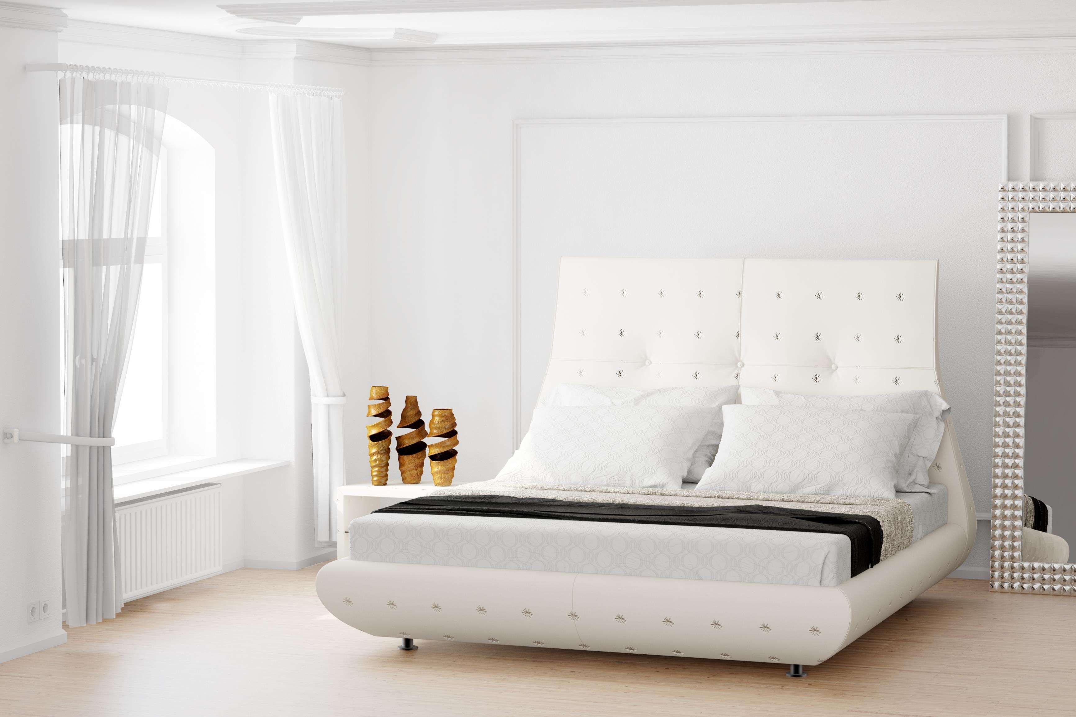 Captivating All-white Master Bedroom