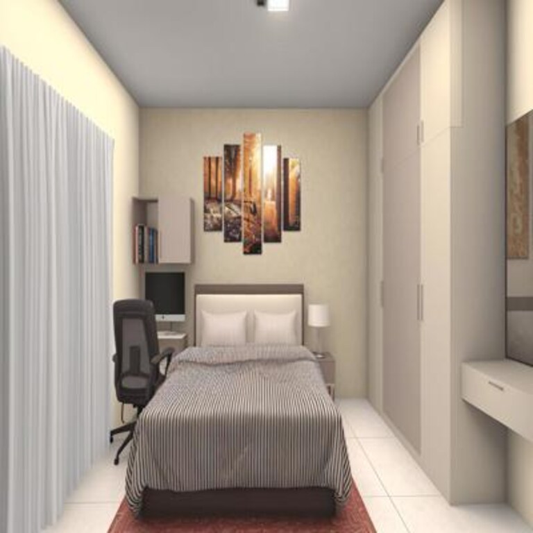 Modern Bedroom with BuiltIn Work Desk