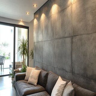 Modern Grey Concrete Textured PVC Wall Panels Wall Design