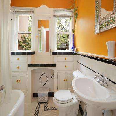 Traditional Orange Bathroom Design