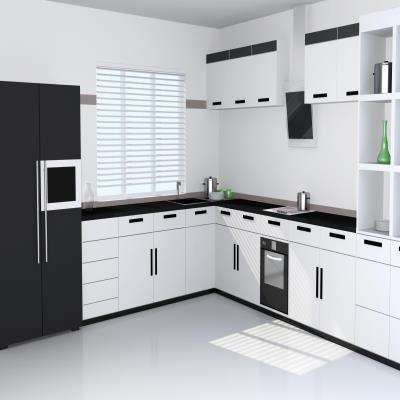 Black and White ACP Modular Kitchen