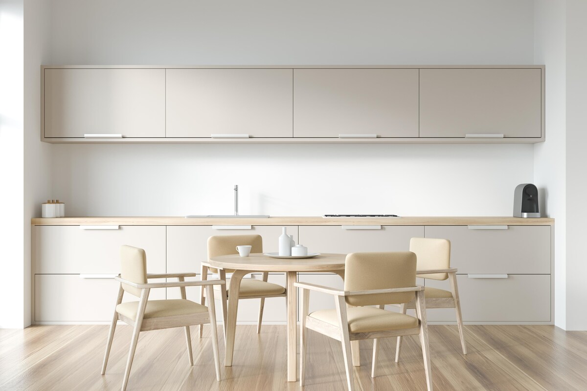 White and Beige Modular Kitchen Design White and Beige Modular Kitchen Design