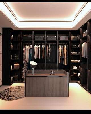Luxurious Black Wardrobe Design