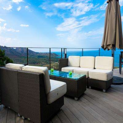Elegant Contemporary Balcony Design with Wicker Furniture