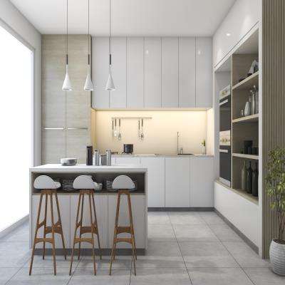 Beautiful Modular Kitchen Design in White and Grey