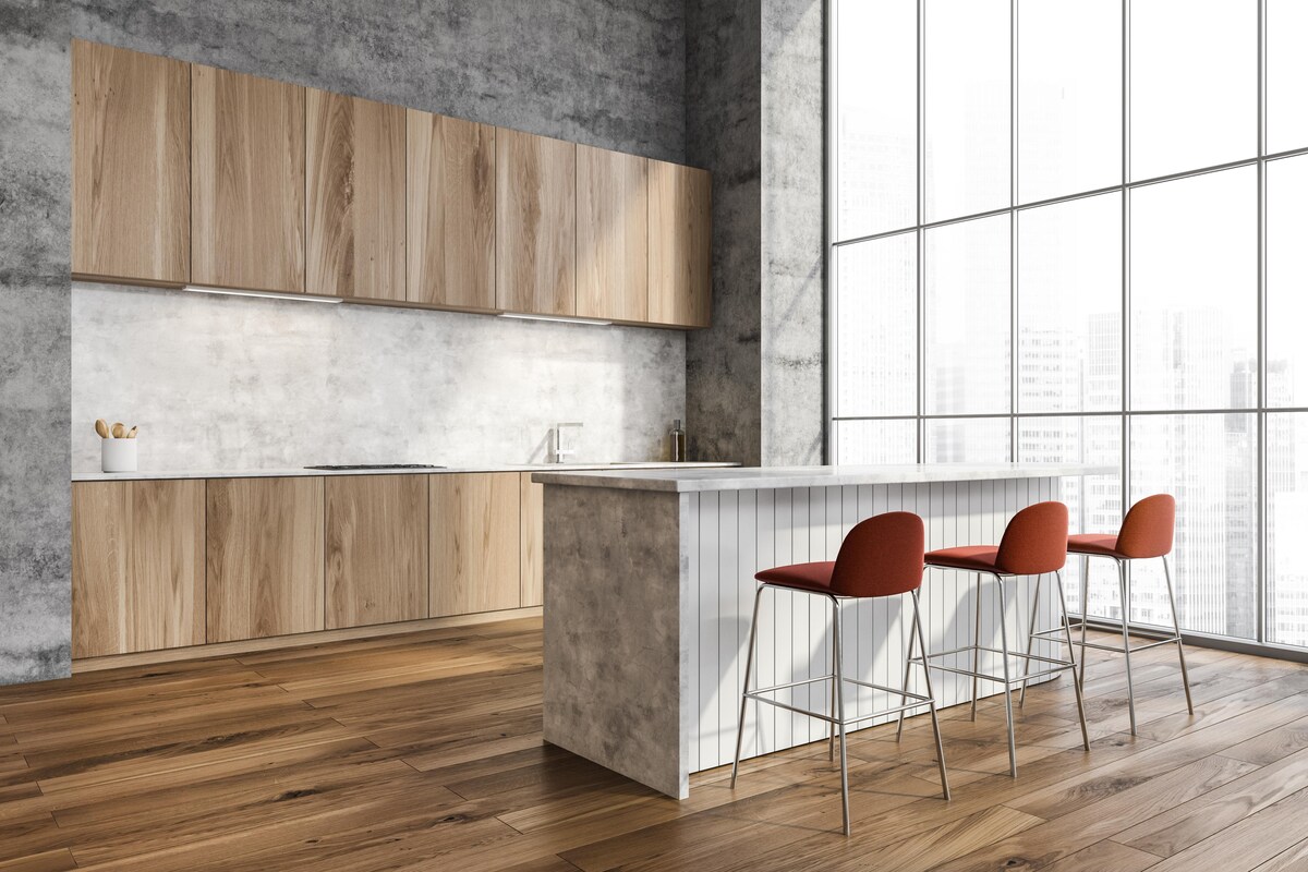 Spacious Wooden Brown Modular Kitchen Design Spacious Wooden Brown Modular Kitchen Design