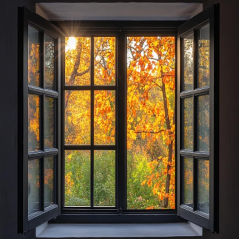 Contemporary Black Sliding-Cum-Swing UPVC Window Design