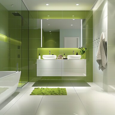 1 Mint Green Colour Bathroom with Porcelain Tile Design Ideas for Floor ...