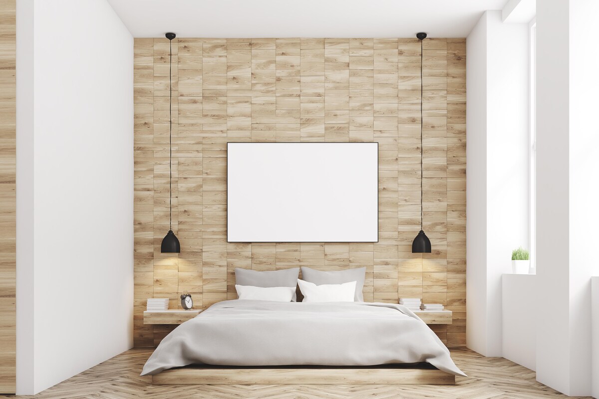 Master Bedroom Design with a Textured Wall Master Bedroom Design with a Textured Wall