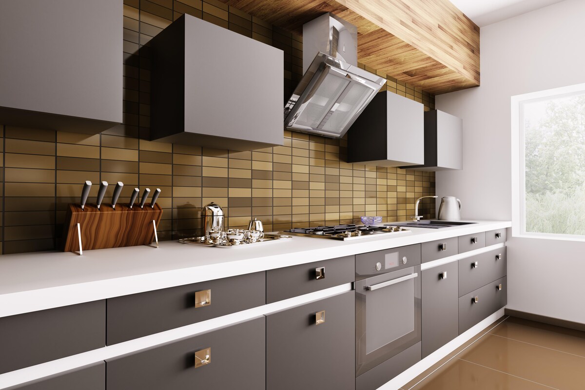 Beautiful Metallic Kitchen Tiles Beautiful Metallic Kitchen Tiles