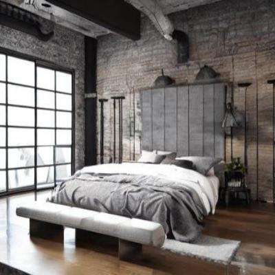 Stylish Industrial Master Bedroom Design