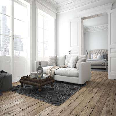 Modern Spacious Living Room Design With Vougish Plush Pile Carpet