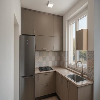 Modern Taupe L Shaped Kitchen