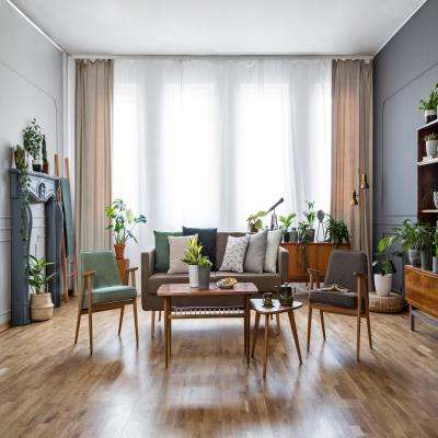 Minimalist Wooden Sofa Set for Living Room