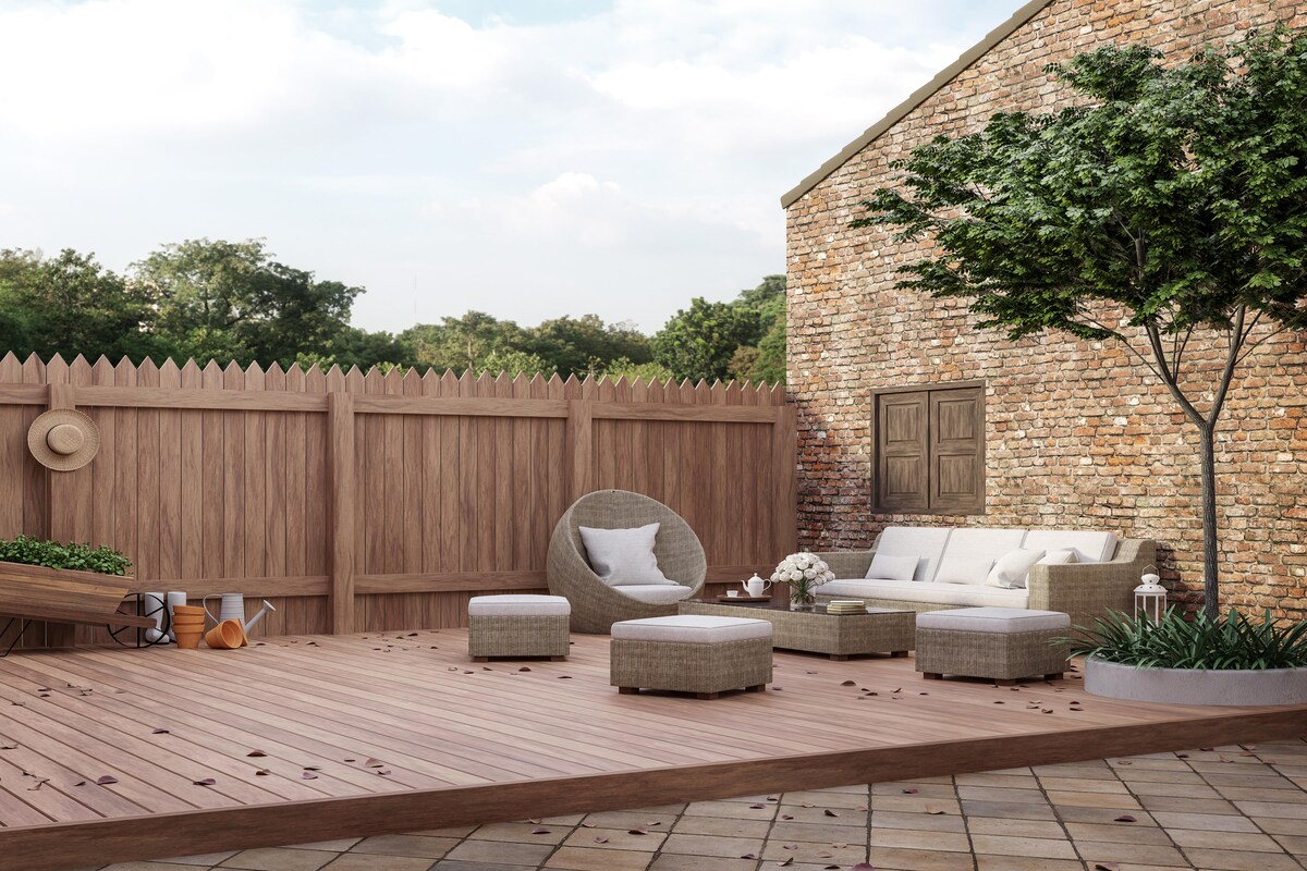 Simple Balcony Design with Aesthetic Wooden Tiles Simple Balcony Design with Aesthetic Wooden Tiles