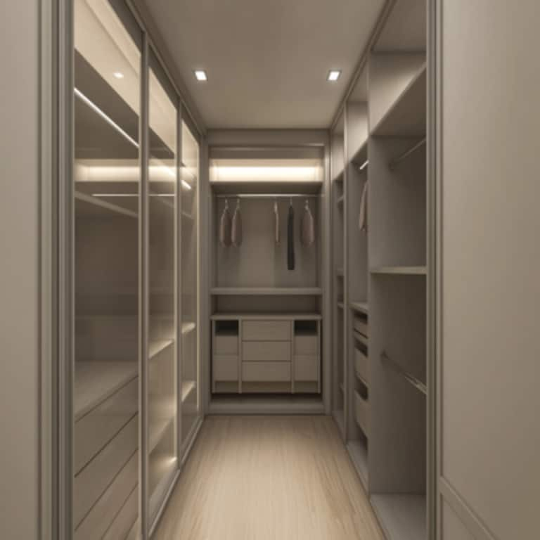 Modern 6-Door Walk-In Wardrobe Design With Aluminium Frame