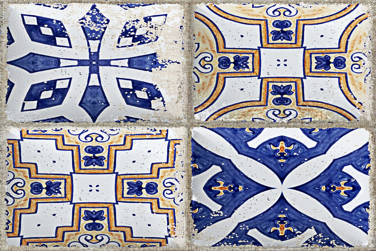 Geometric Patterned Antique Kitchen Tiles Geometric Patterned Antique Kitchen Tiles