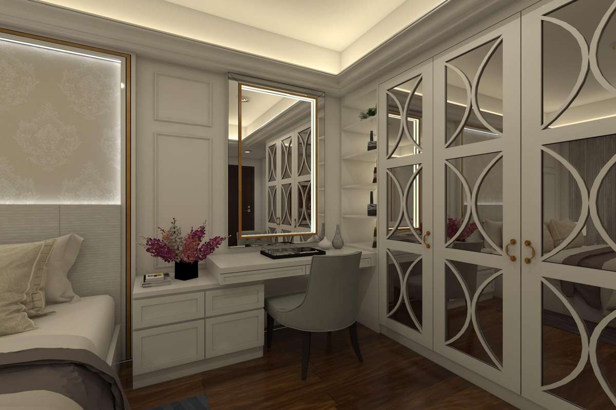 Master Bedroom Design with Wardrobe and Dressing Table