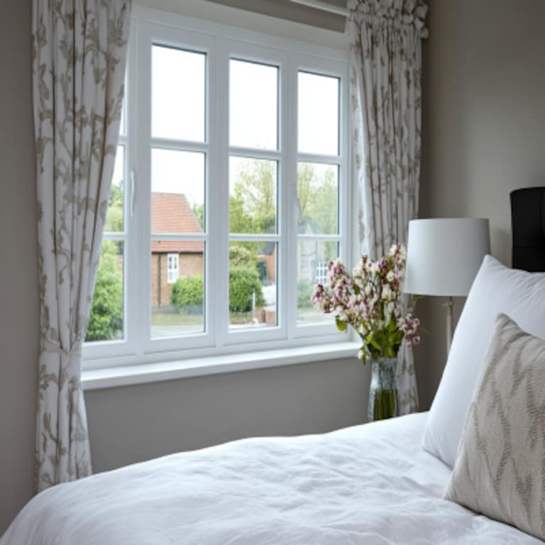 White UPVC Window Design For Modern Bedrooms