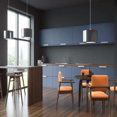 Semi-modular Kitchen with a Luxurious Look