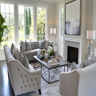 Contemporary White And Grey Living Room Design