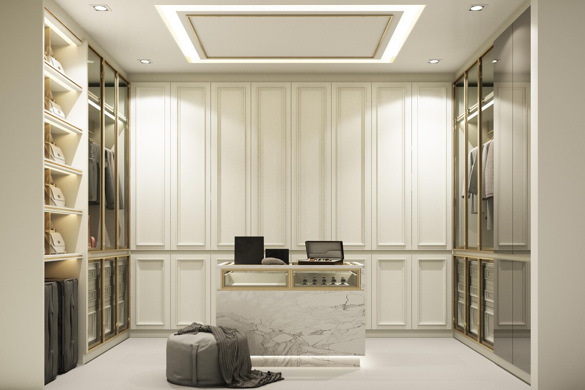 Luxurious Cream Wardrobe Design