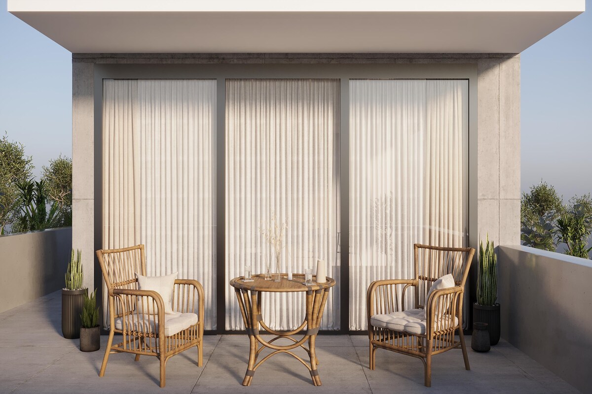 Elegant Modern Balcony Design with Wicker Furniture Elegant Modern Balcony Design with Wicker Furniture