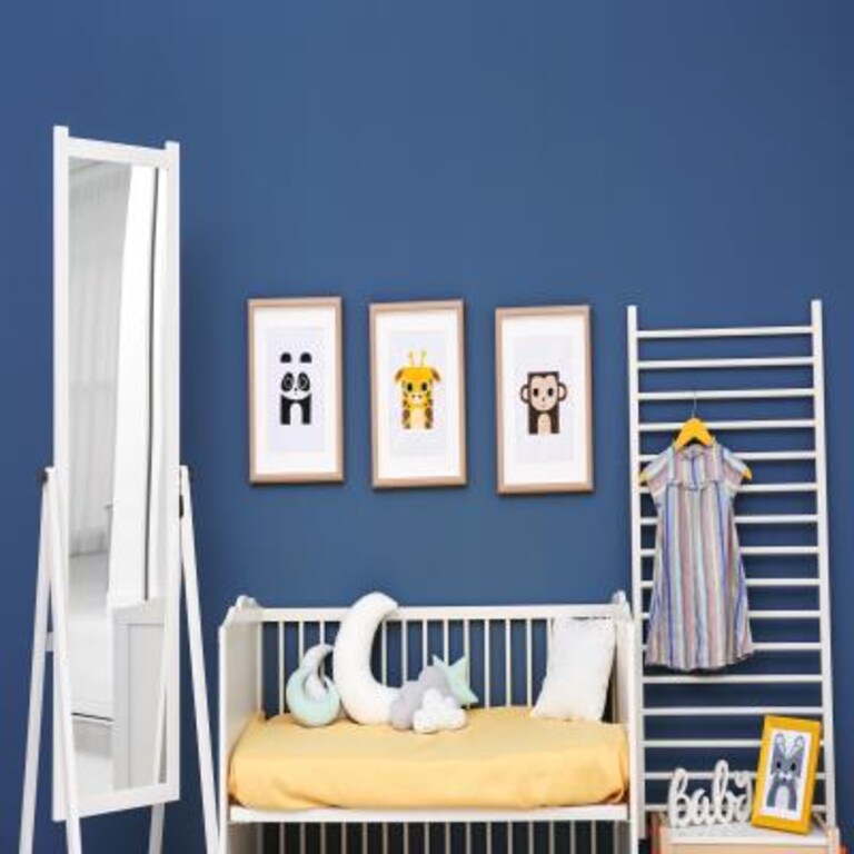 Minimalist Dark Blue Kids Room