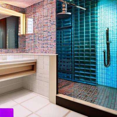 Luxurious Bathroom Design with Multi-Colour Tiles