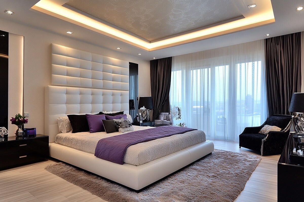 Contemporary Peripheral POP Bedroom Ceiling Design