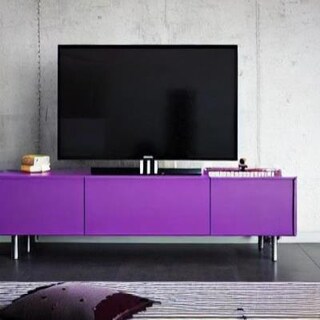 Industrial TV Unit Design in Purple Laminate