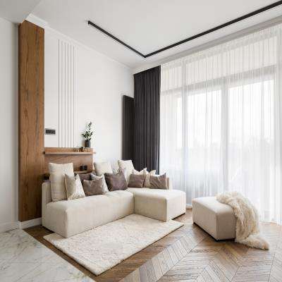 Minimalistic White Living Room Design With Neutral Shades
