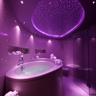 Modern Bathroom Design With False Ceiling And Recessed Spotlights