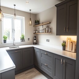 Classic L-Shaped Kitchen Design with Quartz Countertops