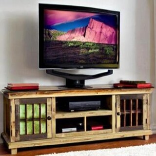 Rustic TV Unit Design in Multicolour with White Backdrop