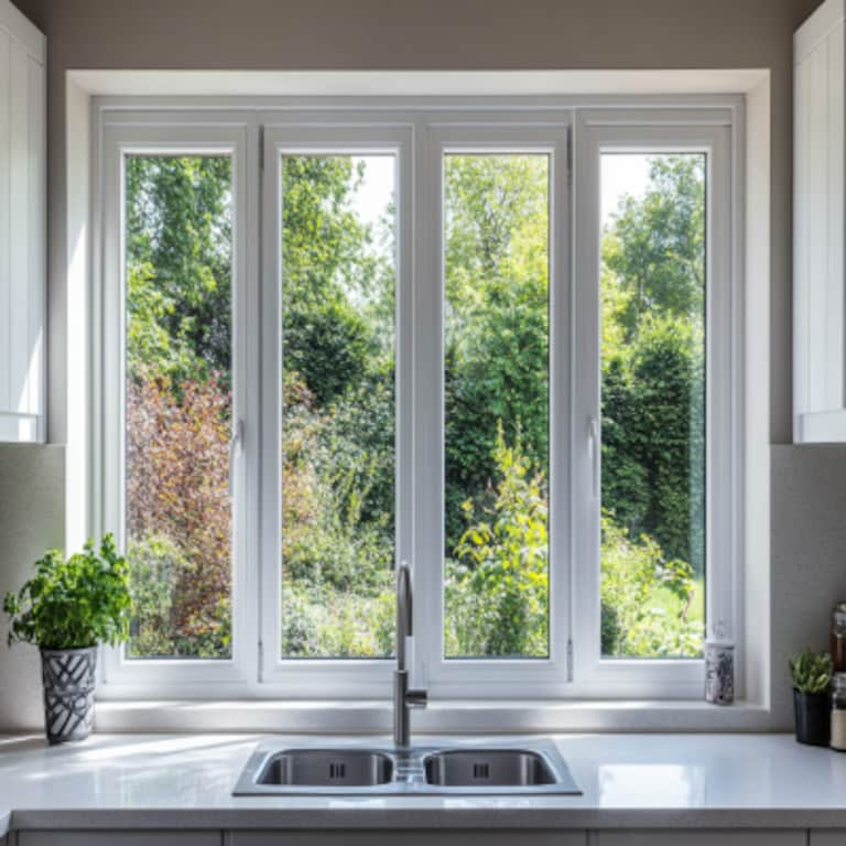 Modern White Window Design For Compact Kitchens