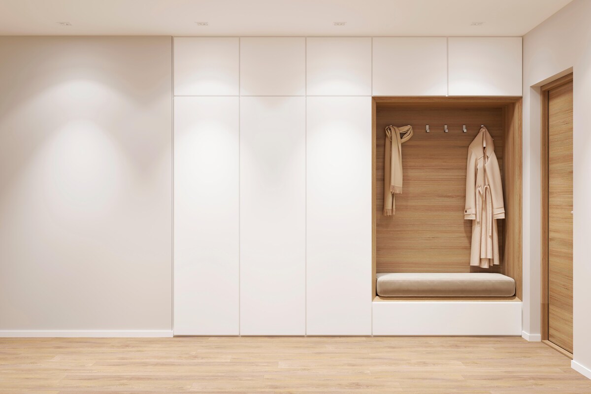 Modern Wardrobe Design With Wooden Floor Tiles