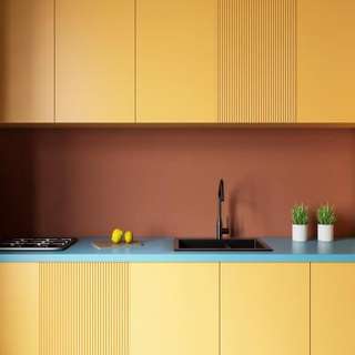 Earthy Modular Kitchen Cabinet Design
