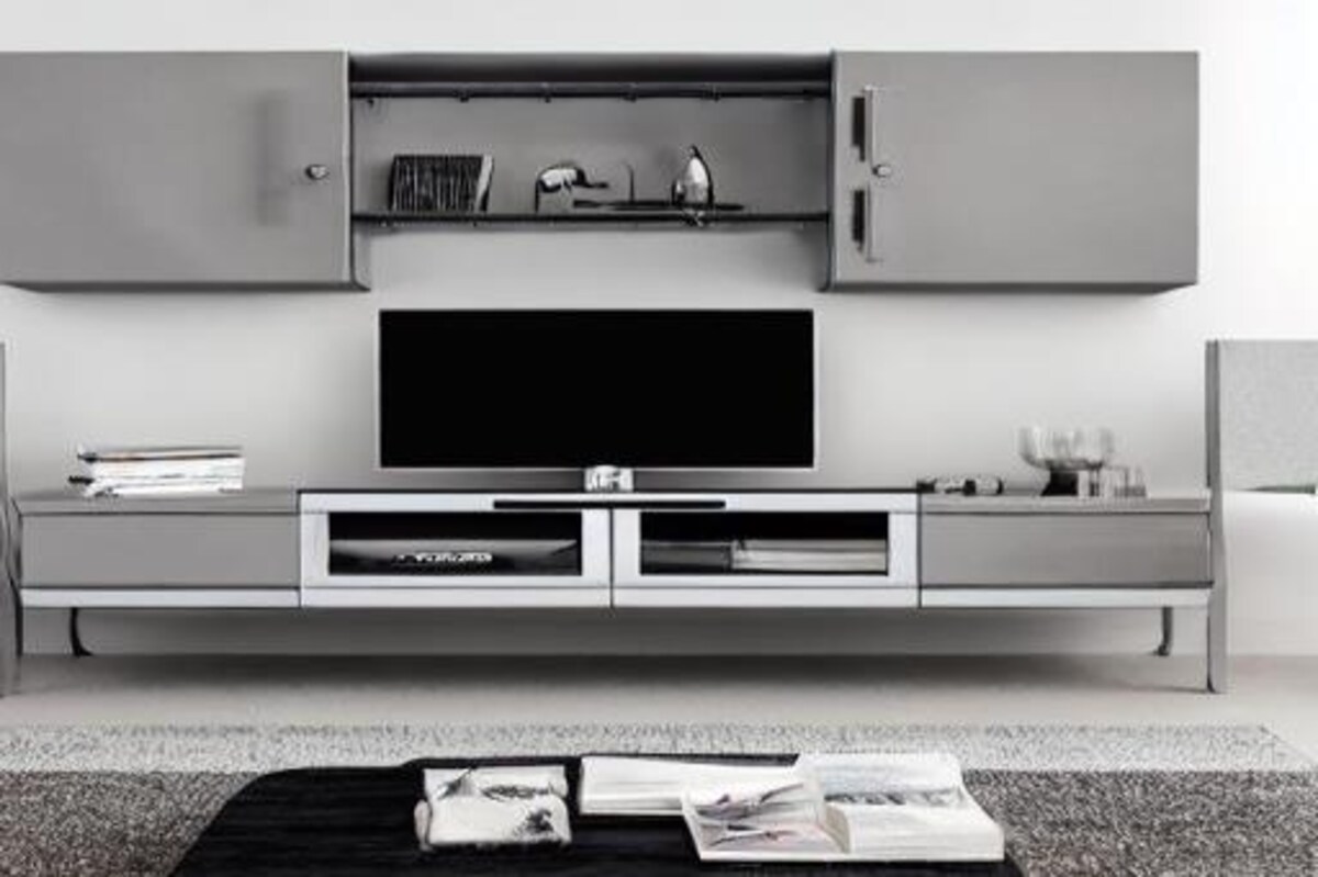 Industrial TV Unit Design in Silver Laminate