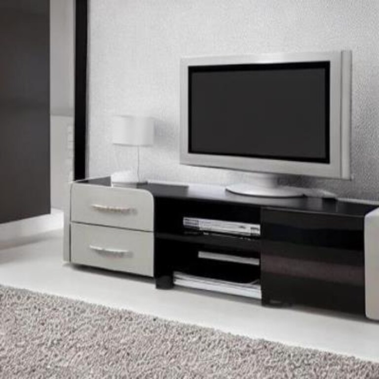 Classic TV Unit Design in Black Laminate